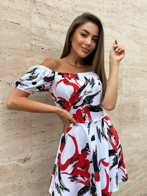 Сукня коротка літня жіноча ISSA PLUS 14742 XS Різнокольорова